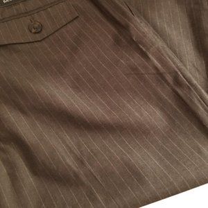 Banana Republic Brown Pinstriped Martin Fit 32" Inseam Trousers, Size 0